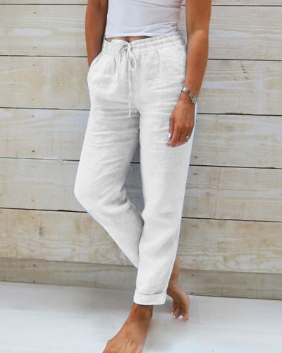 Linen-Blend Relaxed Pants