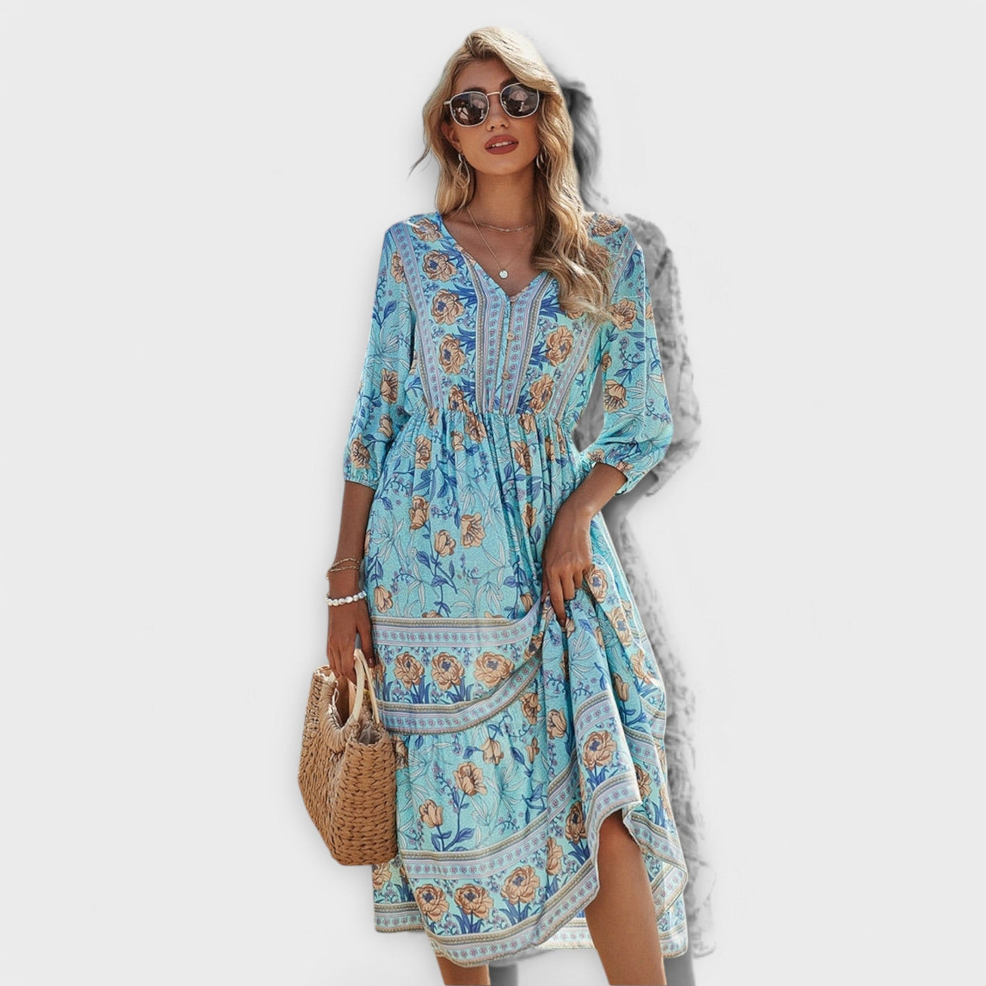 Elegant Dress with Floral Print