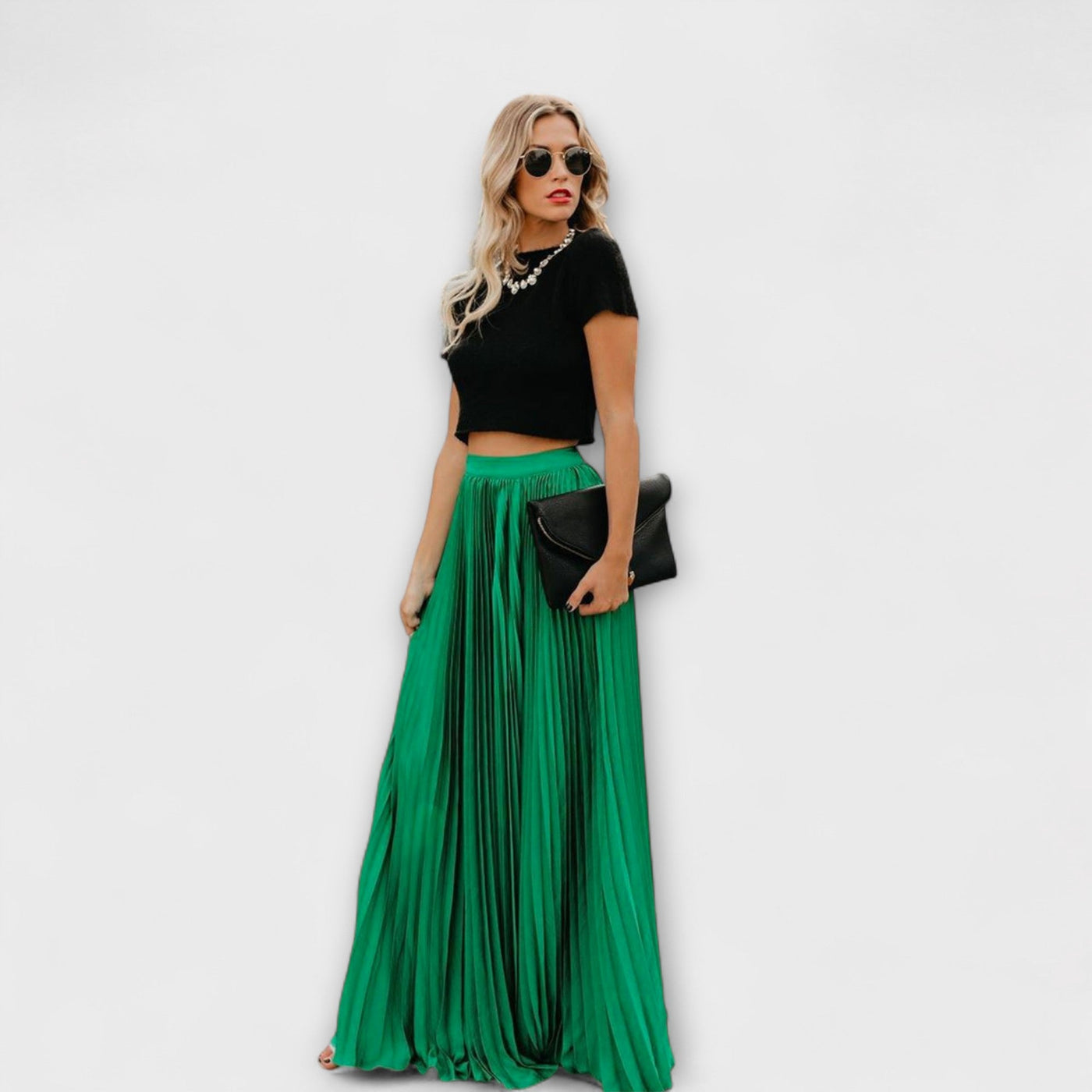 Pleated Maxi Skirt