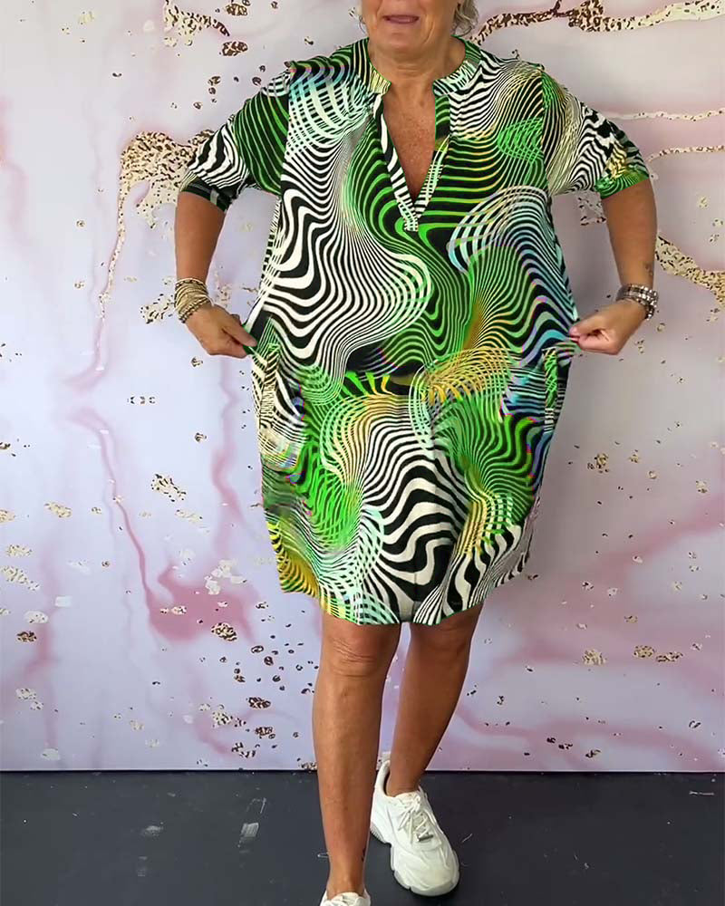 Colourful V-Neck Dress