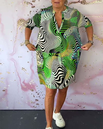 Colourful V-Neck Dress