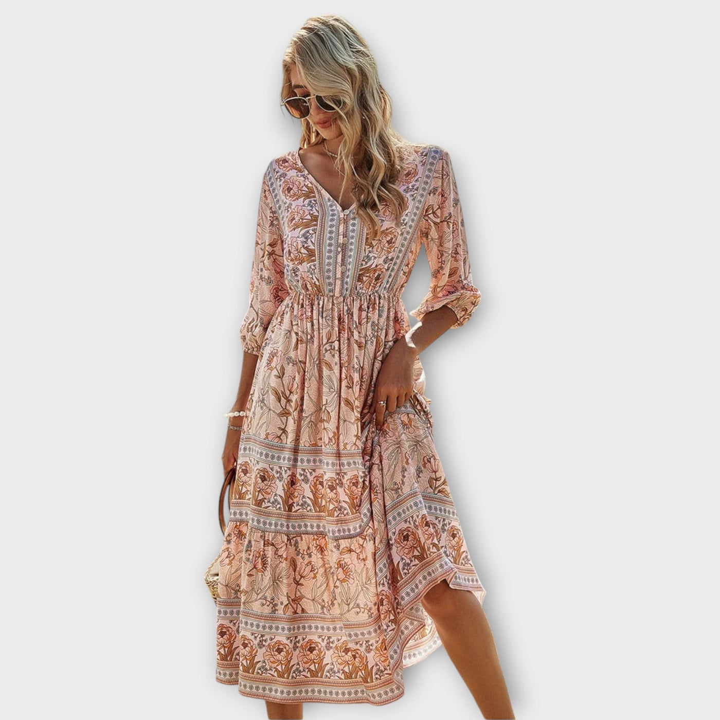 Elegant Dress with Floral Print