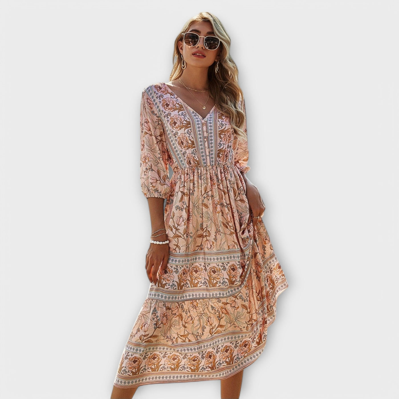 Elegant Dress with Floral Print