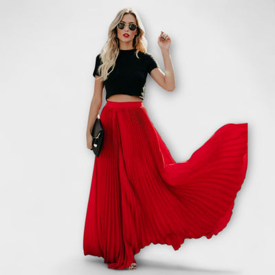 Pleated Maxi Skirt