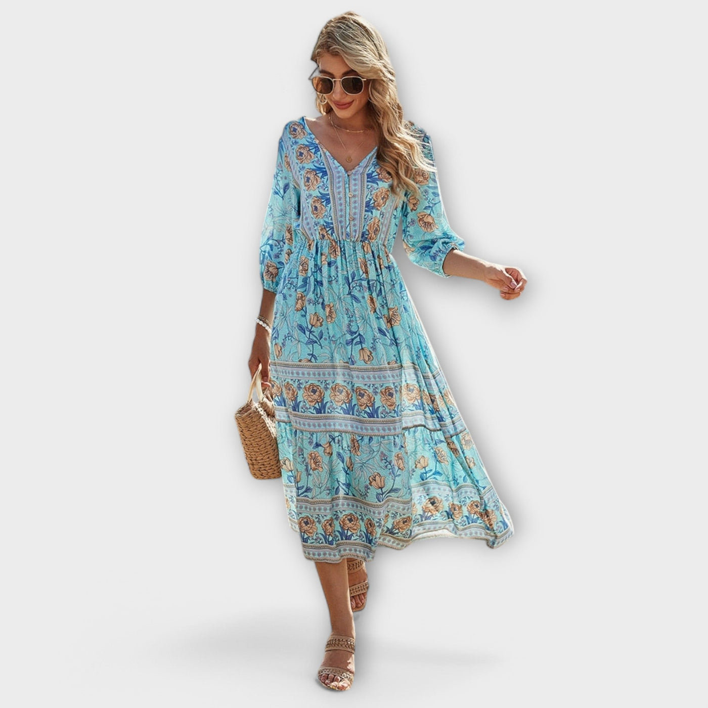 Elegant Dress with Floral Print