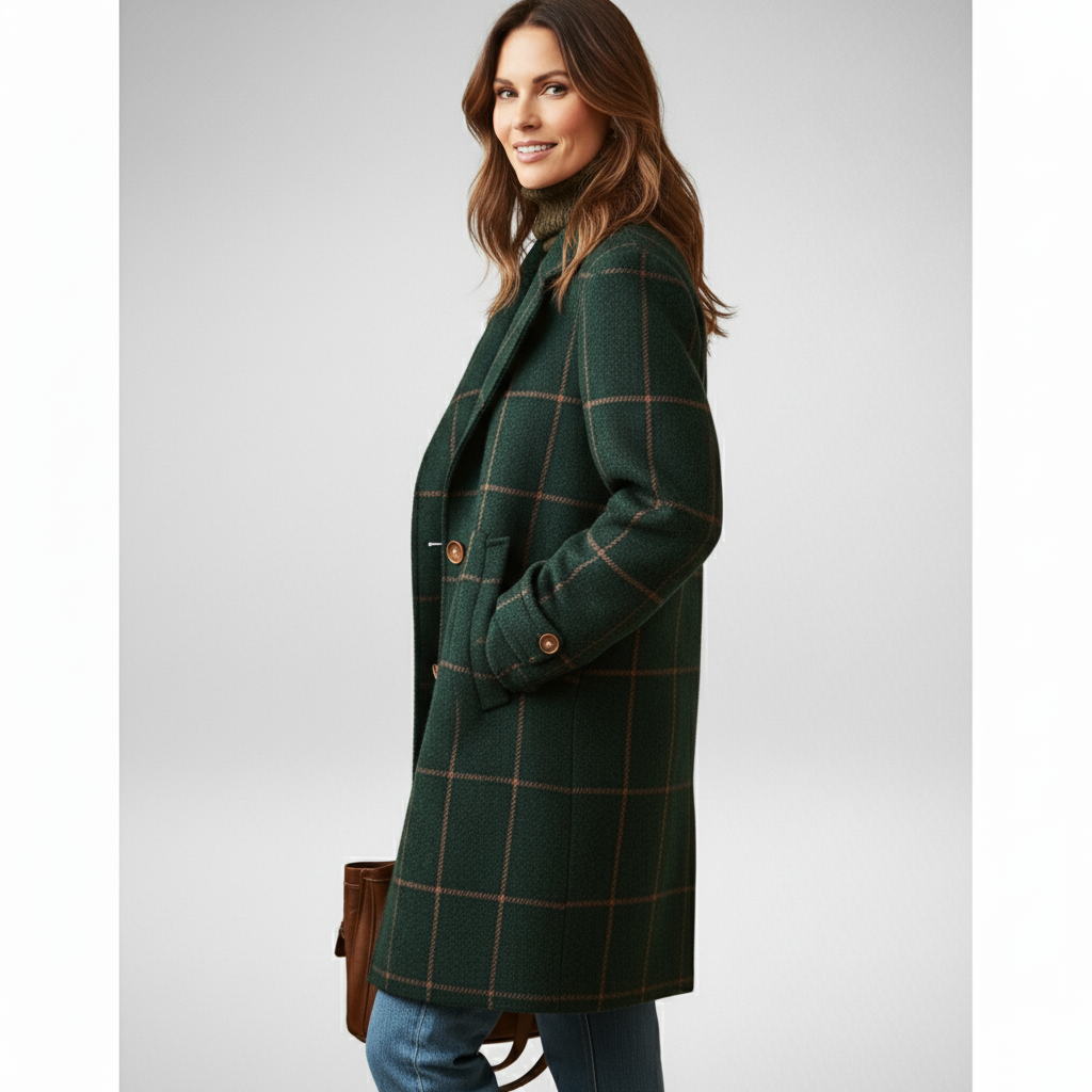 MOSS Toronto™ | Kaitlyn – Retro Plaid Coat for Timeless Elegance