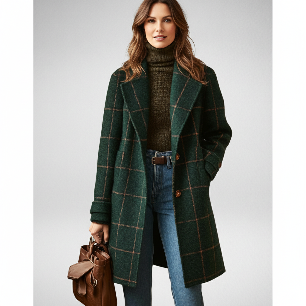 MOSS Toronto™ | Kaitlyn – Retro Plaid Coat for Timeless Elegance