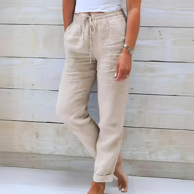 Linen-Blend Relaxed Pants