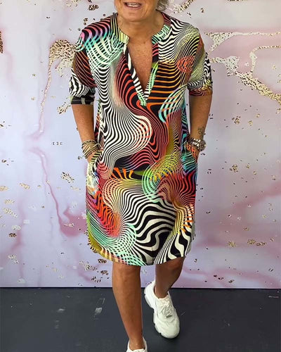 Colourful V-Neck Dress