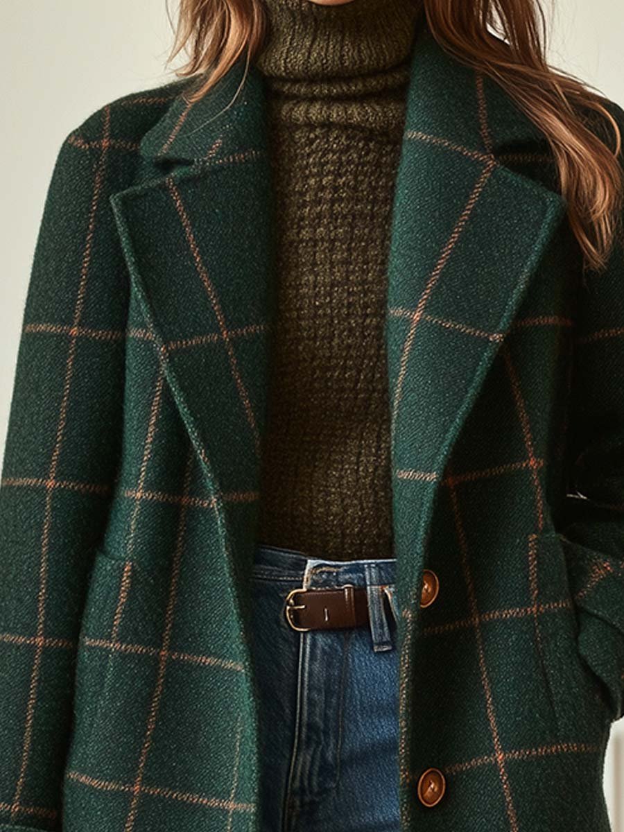 MOSS Toronto™ | Kaitlyn – Retro Plaid Coat for Timeless Elegance