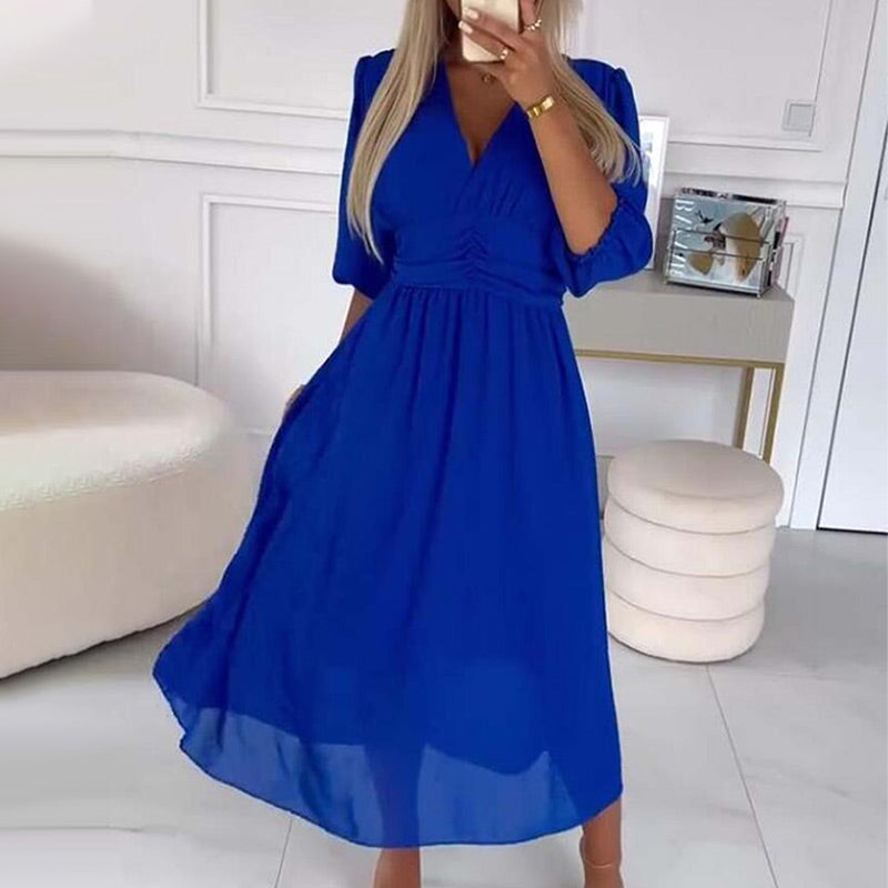 Chiffon V-Neck Dress