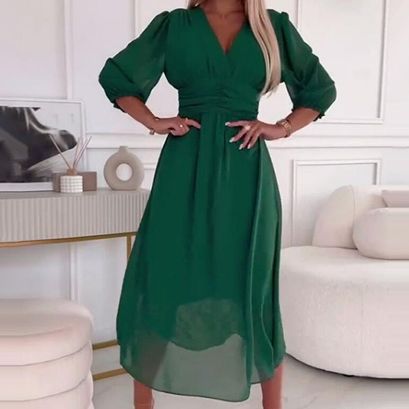 Chiffon V-Neck Dress