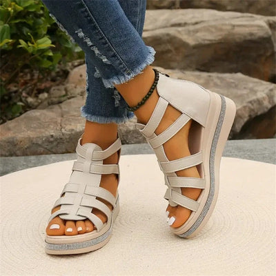 Moss Toronto | Rhinestone Wedge Sandals