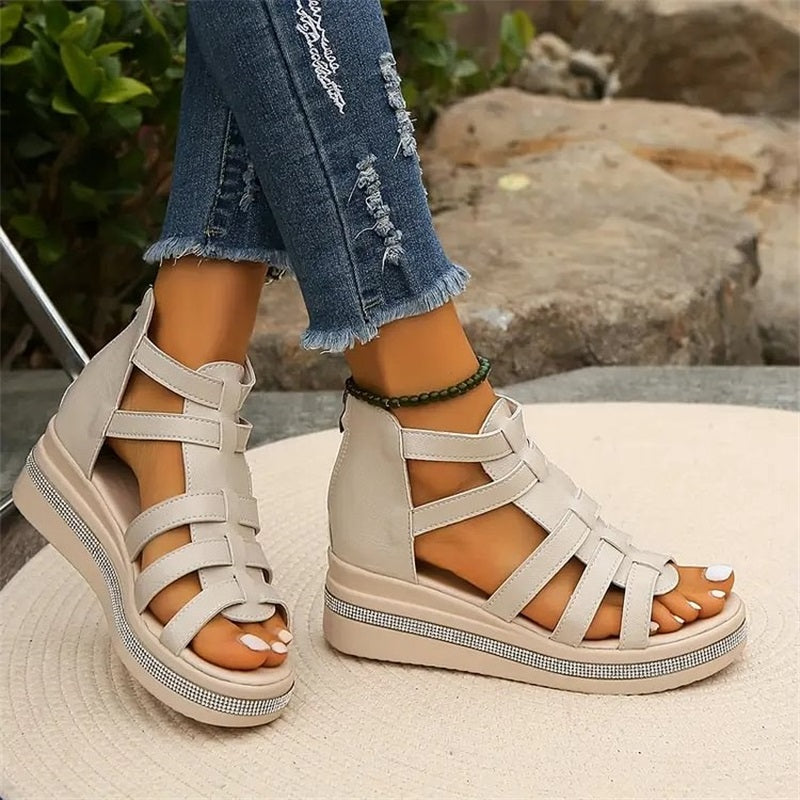Moss Toronto | Rhinestone Wedge Sandals