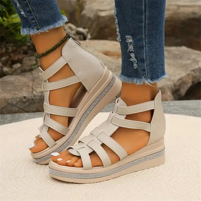 Moss Toronto | Rhinestone Wedge Sandals
