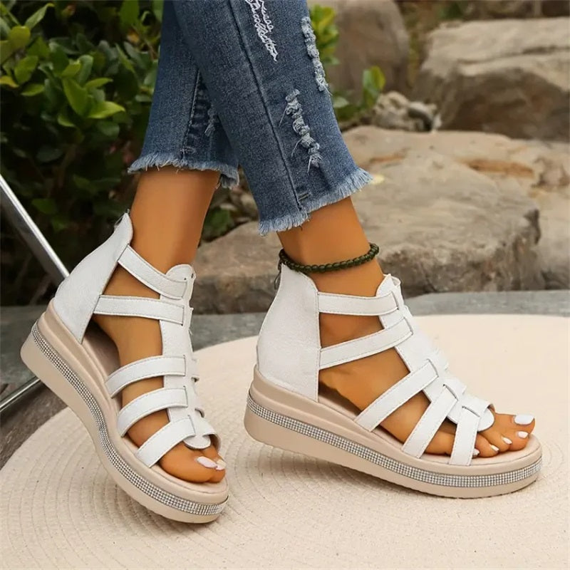 Moss Toronto | Rhinestone Wedge Sandals