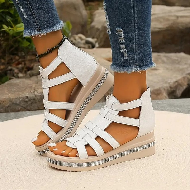 Moss Toronto | Rhinestone Wedge Sandals