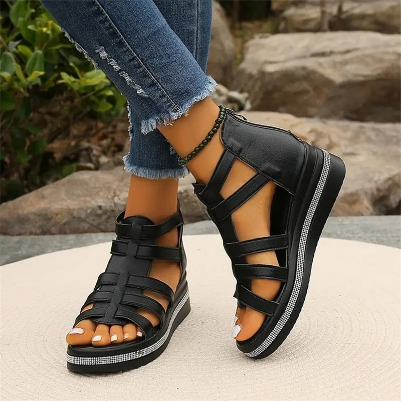 Moss Toronto | Rhinestone Wedge Sandals