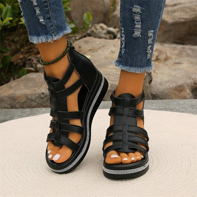 Moss Toronto | Rhinestone Wedge Sandals